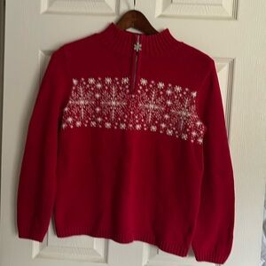 Cotton/Lambswool Snowflake Sweater Petite M